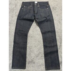 Gap x GQ Baldwin Raw Denim Slim Jeans Mens 30 x 30 (31 x 31) Dark Blue Selvedge